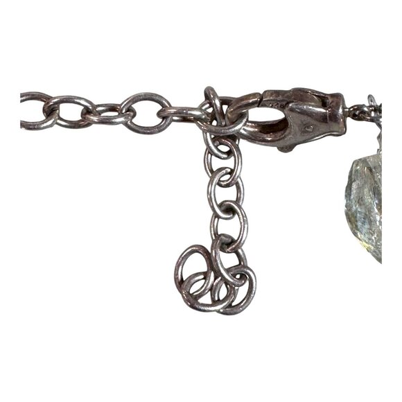 Crystal Glass Statement Necklace Bib Choker Purple Rhinestone 925 Sterling VTG - Picture 6 of 7